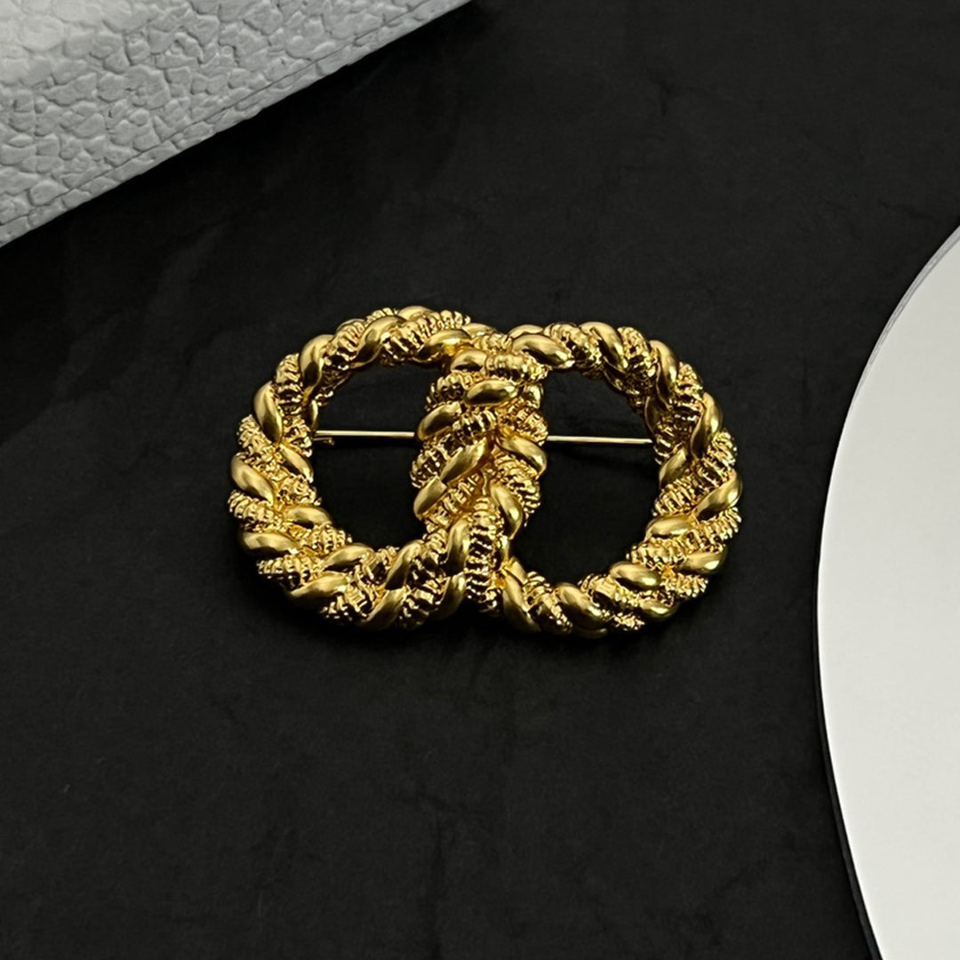 18K Dior Revolution Brooch Yellow Gold-Colour Hardware