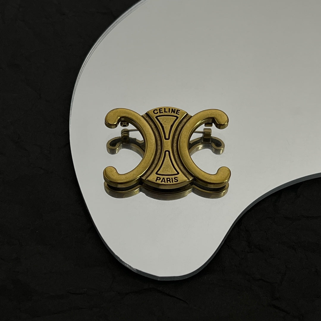 18K Celine Vintage Brooch Yellow Gold-Colour Hardware