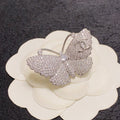 18K Chanel Butterfly Diamonds Brooch White Gold-Colour Hardware