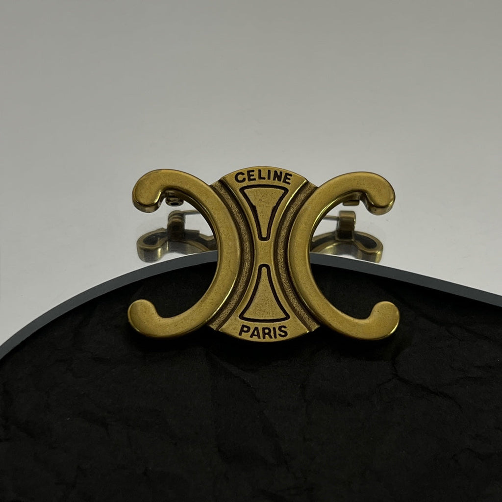 18K Celine Vintage Brooch Yellow Gold-Colour Hardware