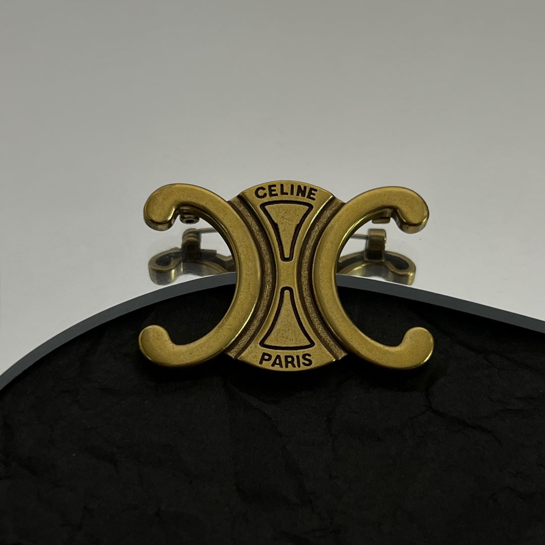 18K Celine Vintage Brooch Yellow Gold-Colour Hardware