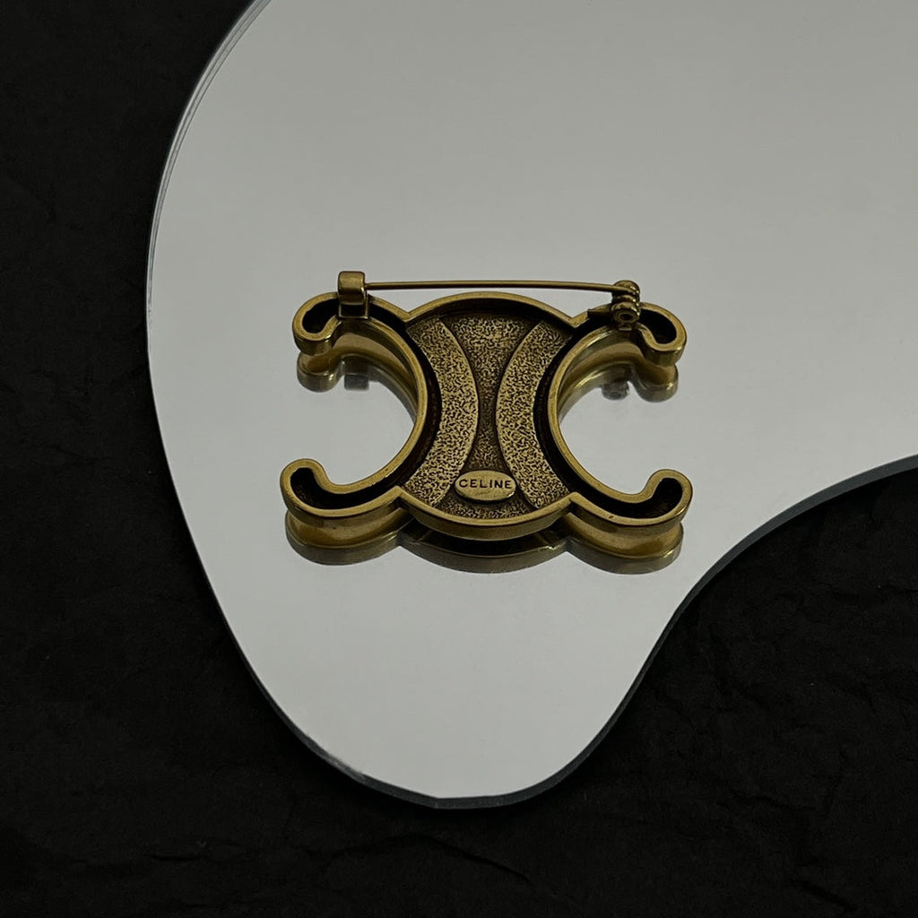 18K Celine Vintage Brooch Yellow Gold-Colour Hardware