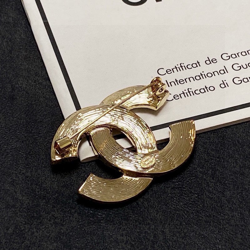 18K Chanel Diamond Gold Brooch Yellow Gold-Colour Hardware