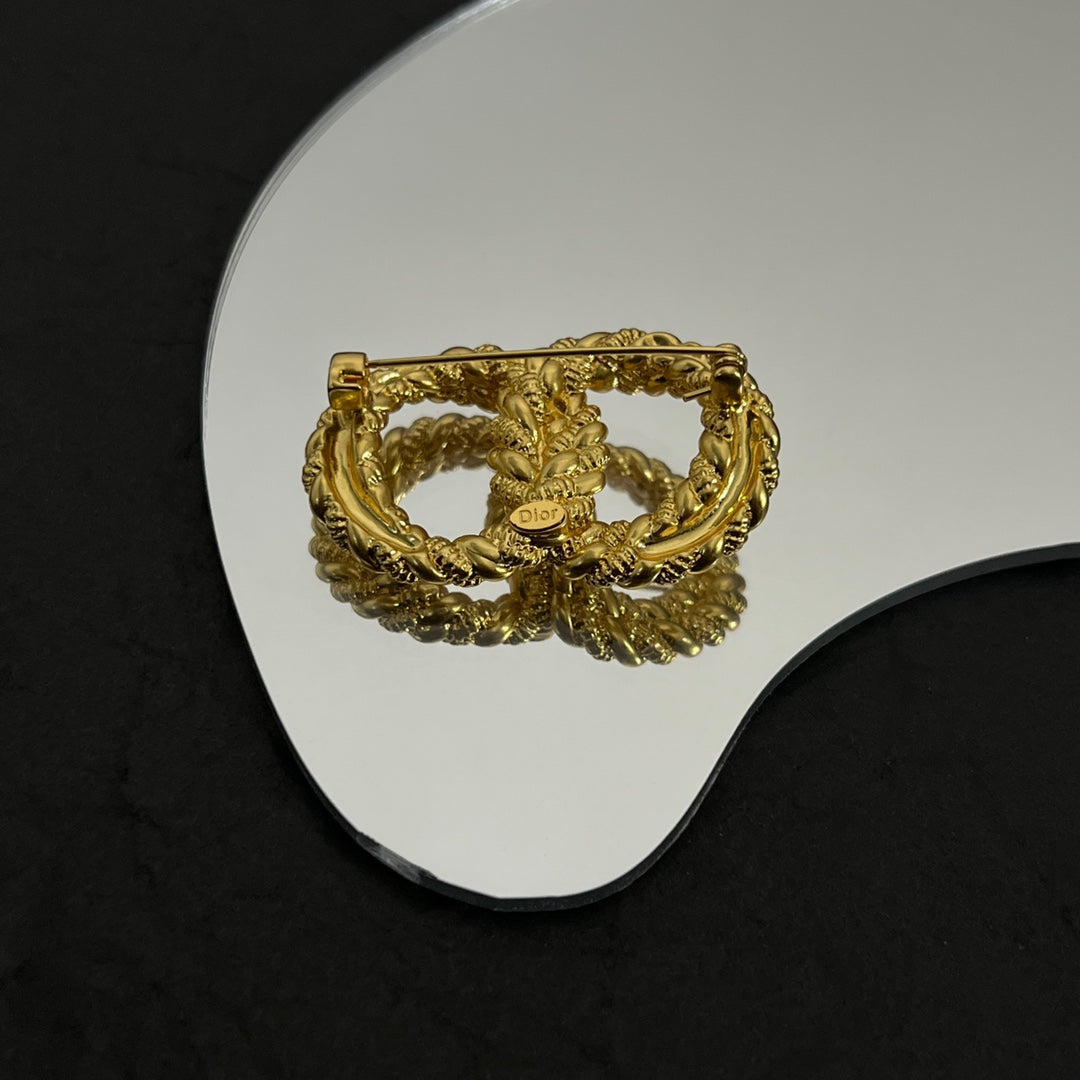 18K Dior Revolution Brooch Yellow Gold-Colour Hardware