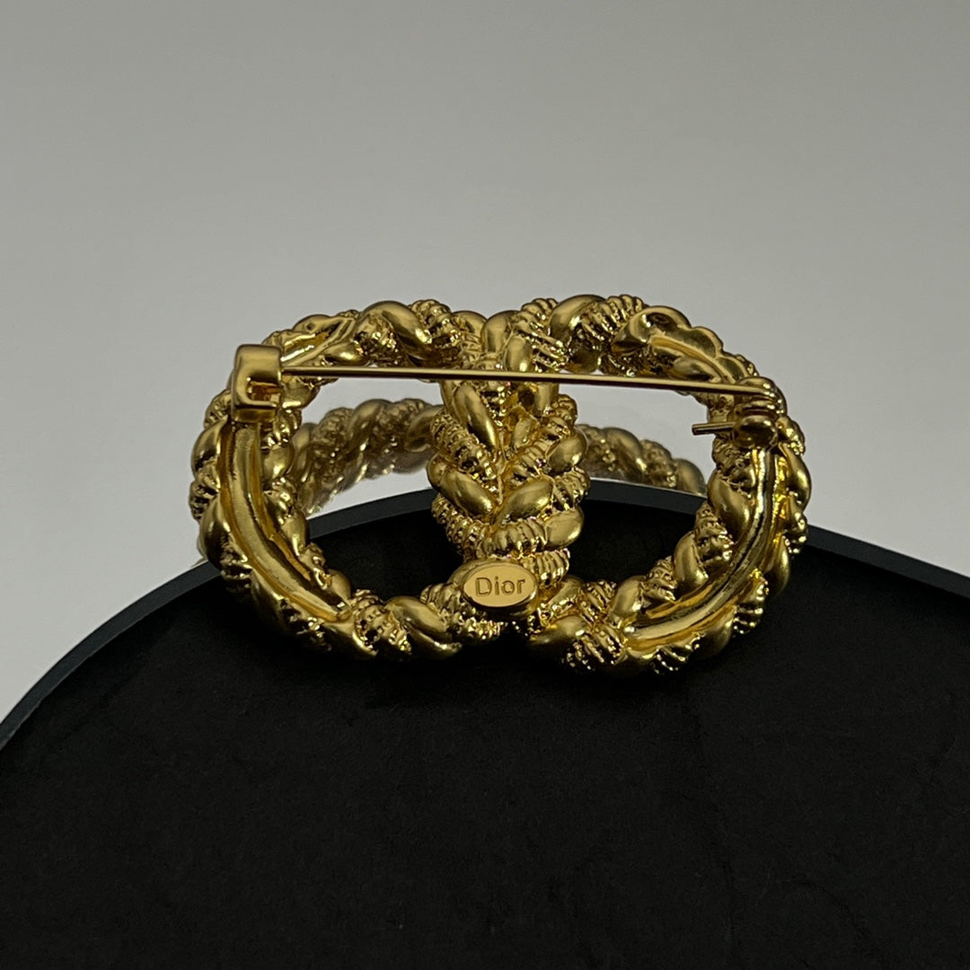 18K Dior Revolution Brooch Yellow Gold-Colour Hardware
