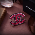 18K Chanel Pink Brooch Yellow Gold-Colour Hardware Pink Resin