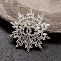 18K Chanel Snow Flower Brooch White Gold-Colour Hardware Crystals