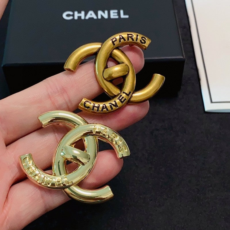 18K Chanel Paris Gold Brooch Yellow Rose White Gold-Colour Hardware