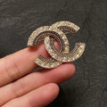 18K Chanel Diamond Gold Brooch Yellow Gold-Colour Hardware