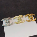 18K Chanel Paris Gold Brooch Yellow Rose White Gold-Colour Hardware