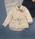 Burberry Belted Diamond-Quilted Jacket