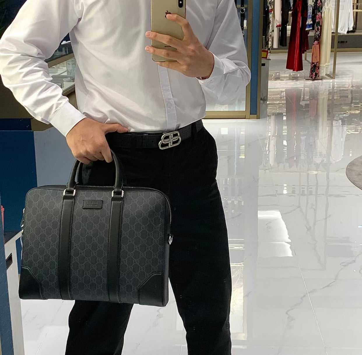 Gucci GG Black Briefcase ¨C 474135