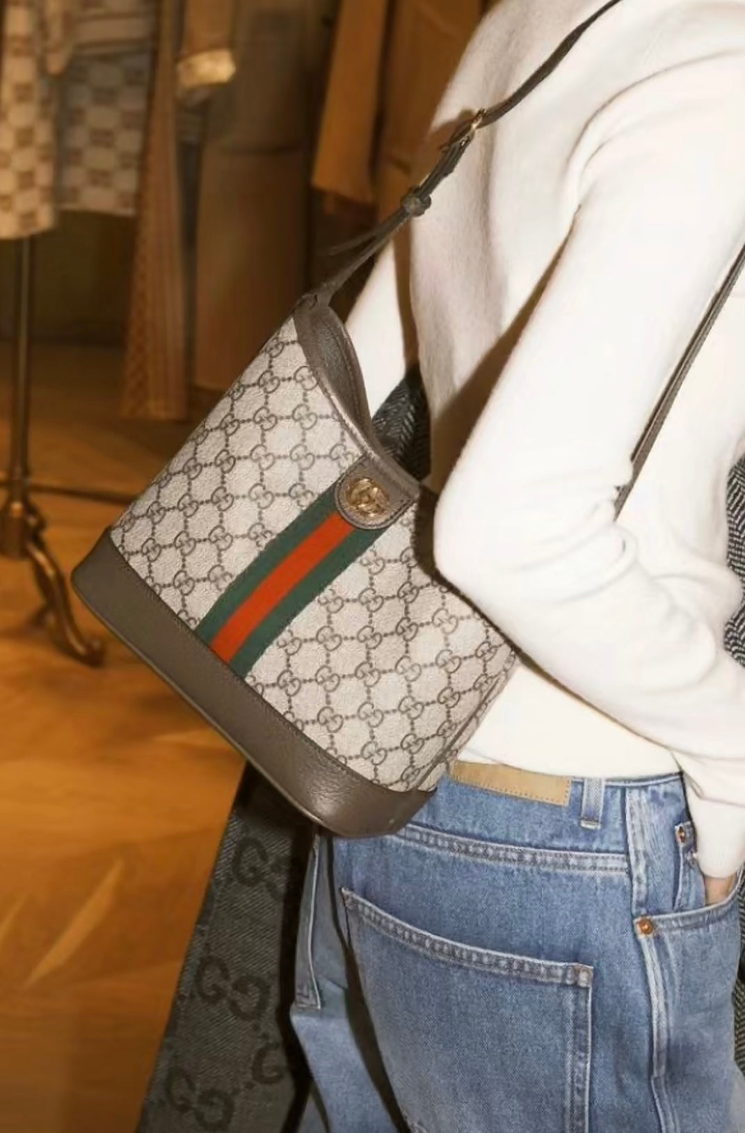 Gucci Ophidia GG Supreme Bucket Bag ¨C 781402