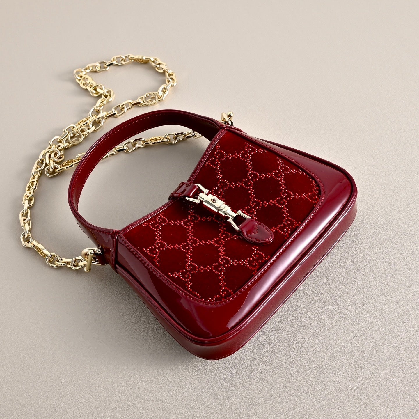 Gucci Jackie 1961 Velvet Shoulder Bag ¨C 836684