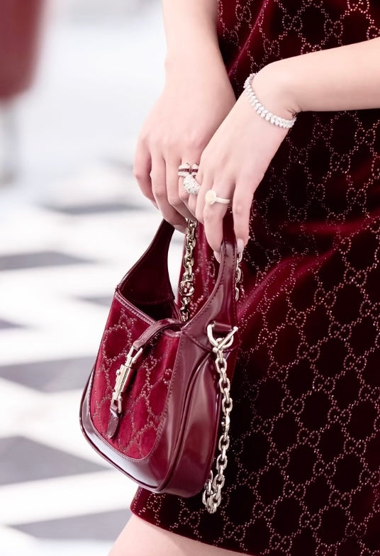 Gucci Jackie 1961 Velvet Shoulder Bag ¨C 836684