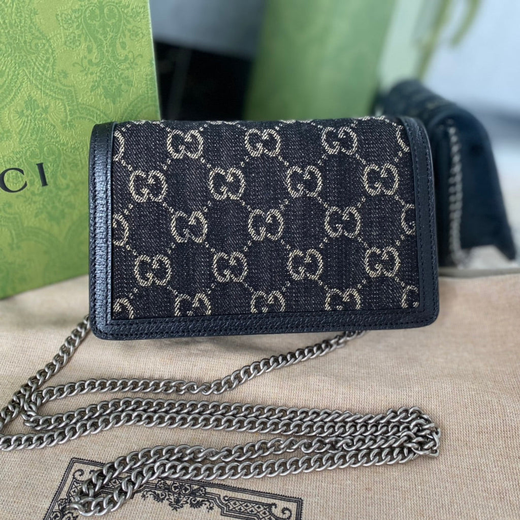 Gucci GG Supreme Black Denim Dionysus Bag ¨C 476432/499623
