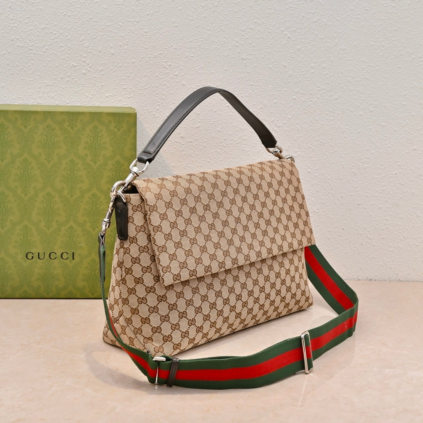 Gucci GG Canvas Large Top Handle Crossbody Bag ¨C 821616